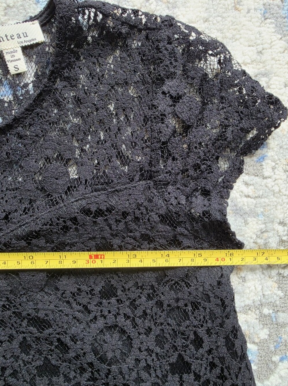 Monteau Black Lace Short-Sleeve Top - Picture 10 of 13
